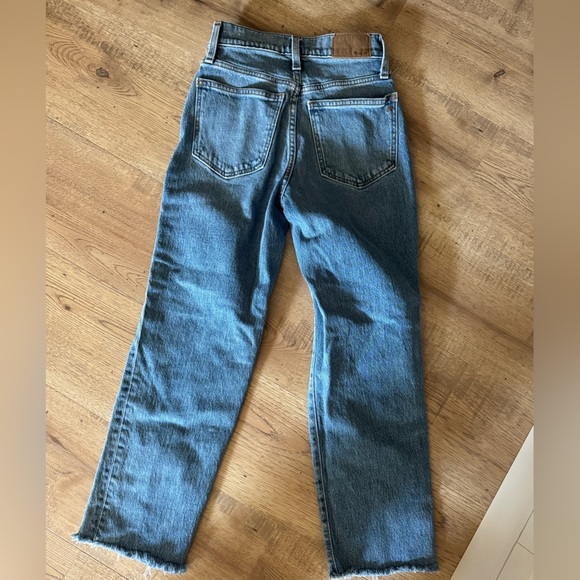 Madewell Light Blue Perfect Vintage Straight Leg Jeans Distressed Size 24P - Picture 3 of 5